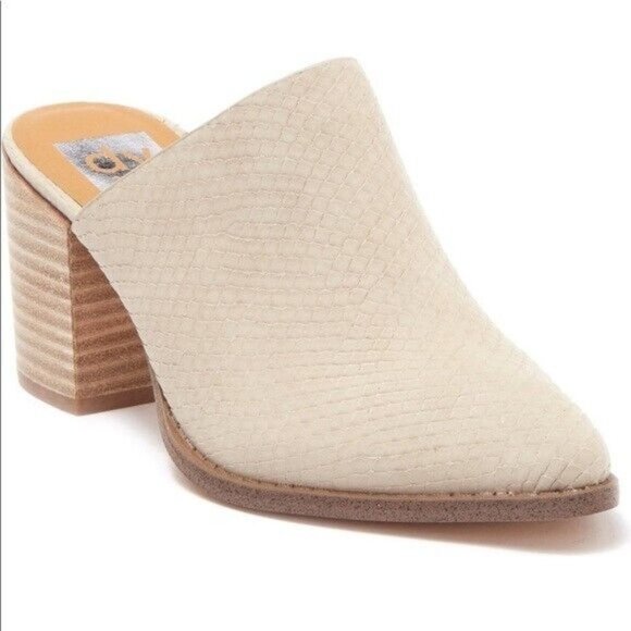 Dolce Vita Shoes - Dolce Vita "Tendle" Mules Womens Beige Snake Embossed DV